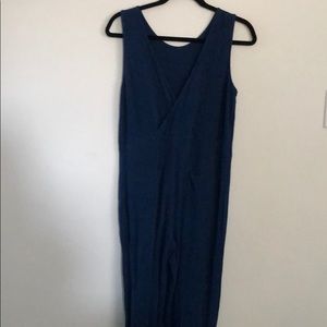 Zara Girls blue linen blend jumpsuit